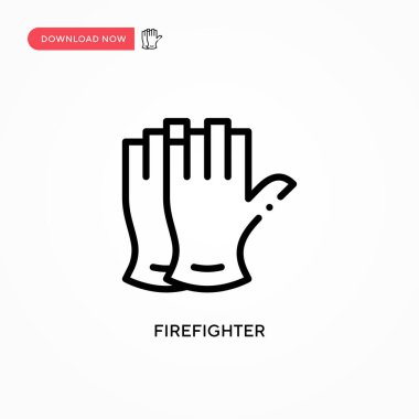 İtfaiyeci vektör ikonu. Web sitesi veya mobil uygulama için modern, basit düz vektör çizimi