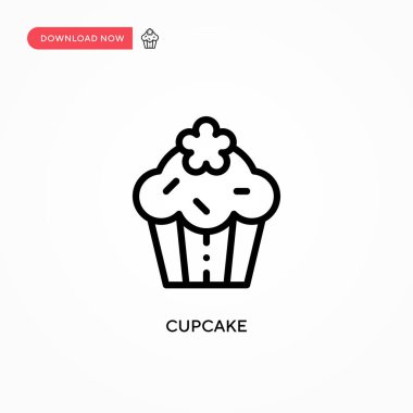 Cupcake vektör simgesi. Web sitesi veya mobil uygulama için modern, basit düz vektör çizimi