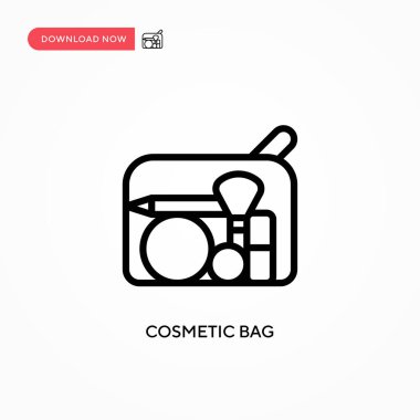 Kozmetik torba vektör ikonu. Web sitesi veya mobil uygulama için modern, basit düz vektör çizimi