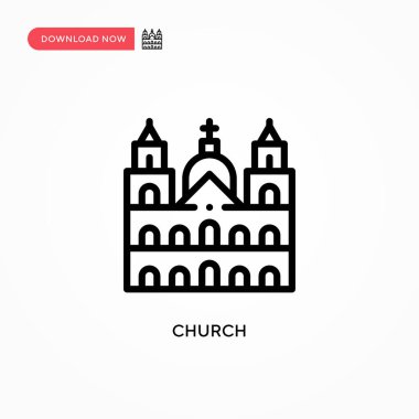 Kilise vektör ikonu. Web sitesi veya mobil uygulama için modern, basit düz vektör çizimi