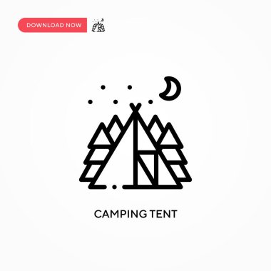 Kamp çadırı vektör simgesi. Web sitesi veya mobil uygulama için modern, basit düz vektör çizimi
