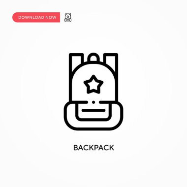 Sırt çantası vektör simgesi. Web sitesi veya mobil uygulama için modern, basit düz vektör çizimi