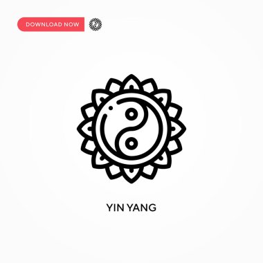 Yin yang vektör simgesi. Web sitesi veya mobil uygulama için modern, basit düz vektör çizimi