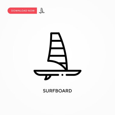 Sörf tahtası vektör simgesi. Web sitesi veya mobil uygulama için modern, basit düz vektör çizimi