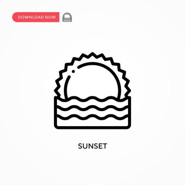 Gün batımı vektör simgesi. Web sitesi veya mobil uygulama için modern, basit düz vektör çizimi