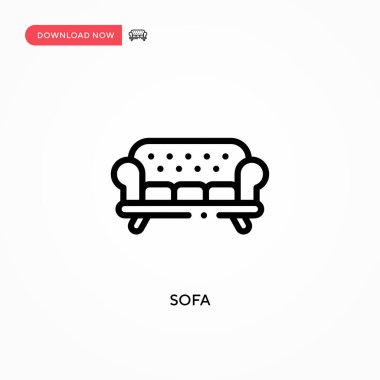 Koltuk vektör simgesi. Web sitesi veya mobil uygulama için modern, basit düz vektör çizimi