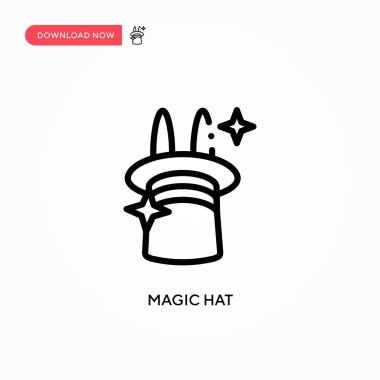Sihirli şapka vektör simgesi. Web sitesi veya mobil uygulama için modern, basit düz vektör çizimi