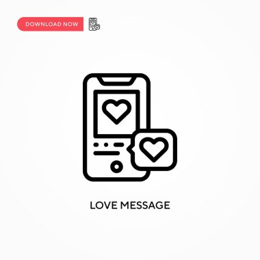 Aşk mesajı vektör simgesi. Web sitesi veya mobil uygulama için modern, basit düz vektör çizimi