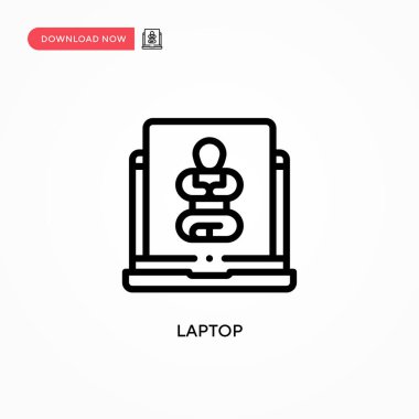 Laptop vektör simgesi. Web sitesi veya mobil uygulama için modern, basit düz vektör çizimi