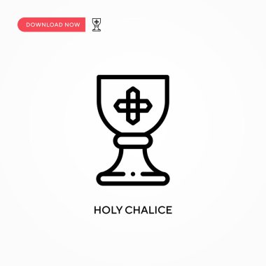 Kutsal Kadeh vektör ikonu. Web sitesi veya mobil uygulama için modern, basit düz vektör çizimi