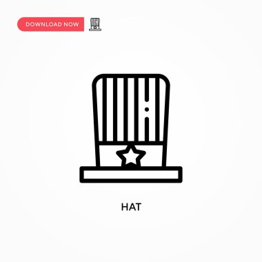 Şapka vektör simgesi. Web sitesi veya mobil uygulama için modern, basit düz vektör çizimi