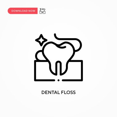 Diş ipi vektör simgesi. Web sitesi veya mobil uygulama için modern, basit düz vektör çizimi