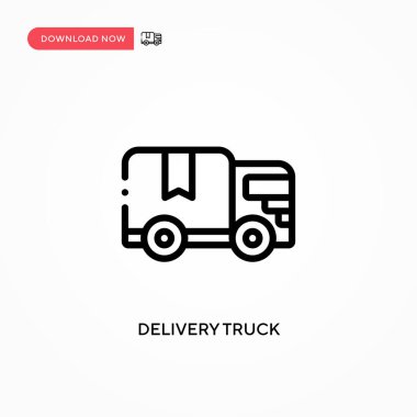 Teslimat kamyonu vektör ikonu. Web sitesi veya mobil uygulama için modern, basit düz vektör çizimi