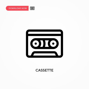 Kaset vektör simgesi. Web sitesi veya mobil uygulama için modern, basit düz vektör çizimi