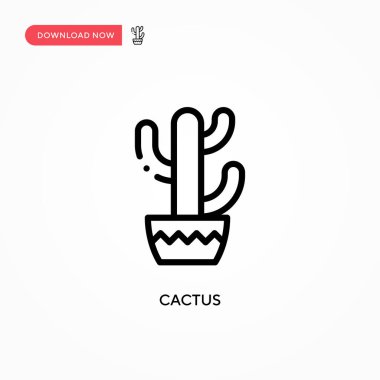 Kaktüs vektör simgesi. Web sitesi veya mobil uygulama için modern, basit düz vektör çizimi