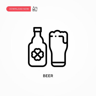 Bira vektör simgesi. Web sitesi veya mobil uygulama için modern, basit düz vektör çizimi