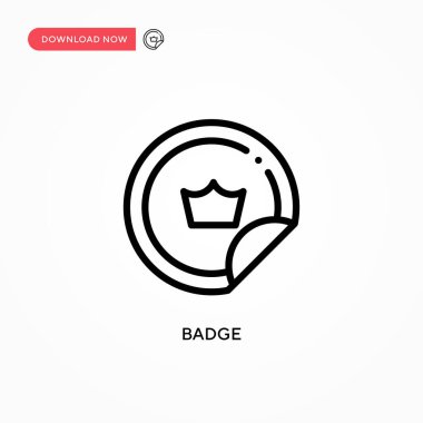 Rozet vektör simgesi. Web sitesi veya mobil uygulama için modern, basit düz vektör çizimi