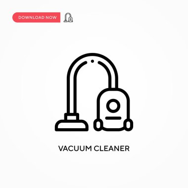 Elektrik süpürgesi vektör simgesi. Web sitesi veya mobil uygulama için modern, basit düz vektör çizimi