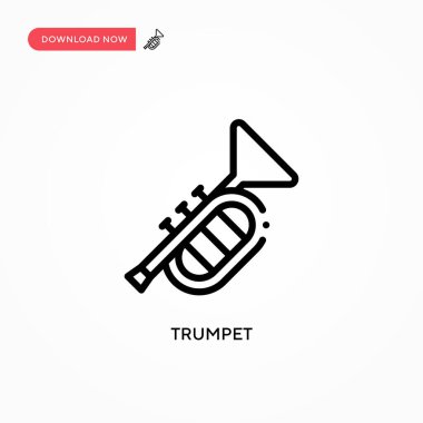 Trompet vektör simgesi. Web sitesi veya mobil uygulama için modern, basit düz vektör çizimi