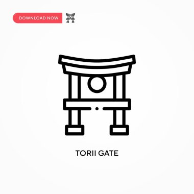 Torii geçit vektör simgesi. Web sitesi veya mobil uygulama için modern, basit düz vektör çizimi
