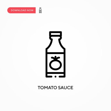 Domates sosu vektör ikonu. Web sitesi veya mobil uygulama için modern, basit düz vektör çizimi
