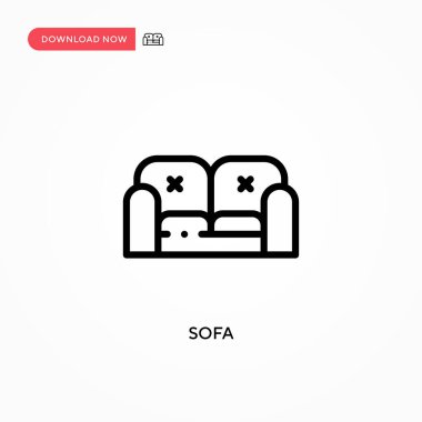 Koltuk vektör simgesi. Web sitesi veya mobil uygulama için modern, basit düz vektör çizimi