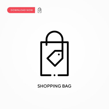 Alışveriş poşeti vektör simgesi. Web sitesi veya mobil uygulama için modern, basit düz vektör çizimi