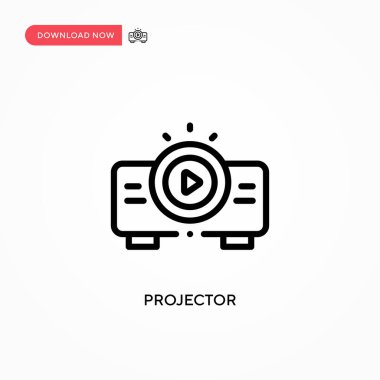 Projektör vektör simgesi. Web sitesi veya mobil uygulama için modern, basit düz vektör çizimi