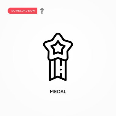 Madalya vektör simgesi. Web sitesi veya mobil uygulama için modern, basit düz vektör çizimi