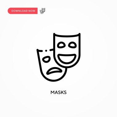 Maske vektör simgesi. Web sitesi veya mobil uygulama için modern, basit düz vektör çizimi