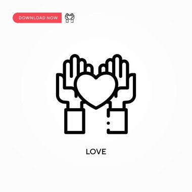 Aşk vektör simgesi. Web sitesi veya mobil uygulama için modern, basit düz vektör çizimi