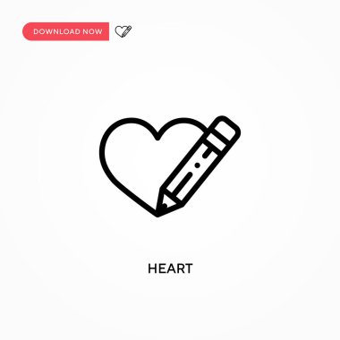 Kalp vektör simgesi. Web sitesi veya mobil uygulama için modern, basit düz vektör çizimi