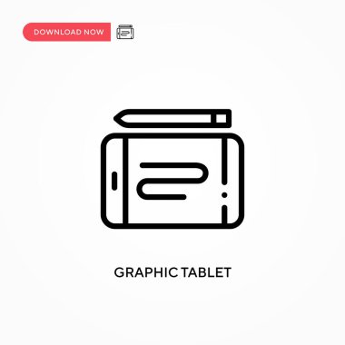 Grafik tablet vektör simgesi. Web sitesi veya mobil uygulama için modern, basit düz vektör çizimi