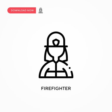 İtfaiyeci vektör ikonu. Web sitesi veya mobil uygulama için modern, basit düz vektör çizimi