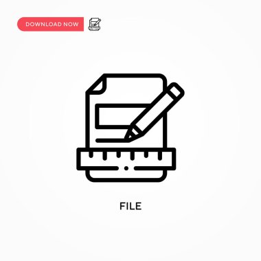 Dosya vektör simgesi. Web sitesi veya mobil uygulama için modern, basit düz vektör çizimi