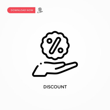 İndirimli vektör simgesi. Web sitesi veya mobil uygulama için modern, basit düz vektör çizimi