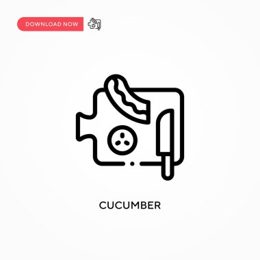 Salatalık vektör simgesi. Web sitesi veya mobil uygulama için modern, basit düz vektör çizimi