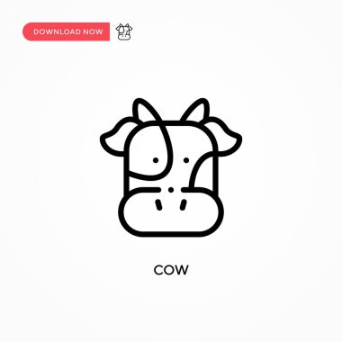 İnek vektör simgesi. Web sitesi veya mobil uygulama için modern, basit düz vektör çizimi