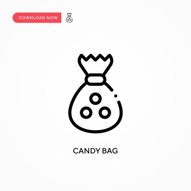 Şeker torbası vektör simgesi. Web sitesi veya mobil uygulama için modern, basit düz vektör çizimi