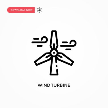 Rüzgar türbini vektör simgesi. Web sitesi veya mobil uygulama için modern, basit düz vektör çizimi