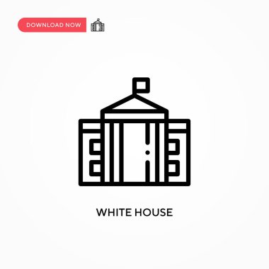 Beyaz Saray vektör simgesi. Web sitesi veya mobil uygulama için modern, basit düz vektör çizimi