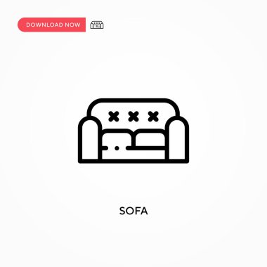 Koltuk vektör simgesi. Web sitesi veya mobil uygulama için modern, basit düz vektör çizimi