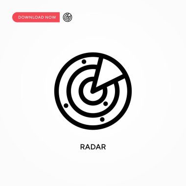 Radar vektör simgesi. Web sitesi veya mobil uygulama için modern, basit düz vektör çizimi