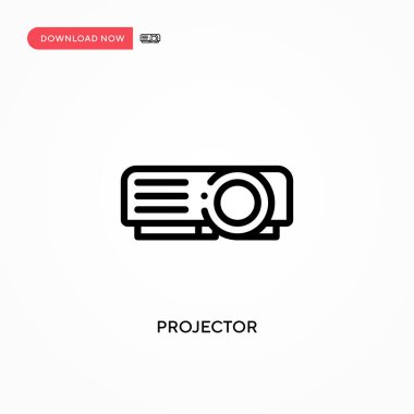 Projektör vektör simgesi. Web sitesi veya mobil uygulama için modern, basit düz vektör çizimi