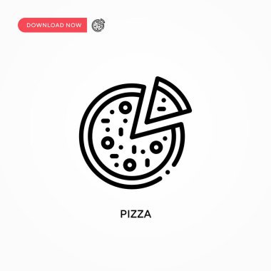 Pizza vektör simgesi. Web sitesi veya mobil uygulama için modern, basit düz vektör çizimi