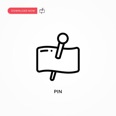 Pin vektör simgesi. Web sitesi veya mobil uygulama için modern, basit düz vektör çizimi