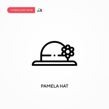 Pamela şapka vektör simgesi. Web sitesi veya mobil uygulama için modern, basit düz vektör çizimi