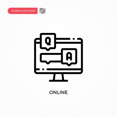 Çevrimiçi vektör simgesi. Web sitesi veya mobil uygulama için modern, basit düz vektör çizimi
