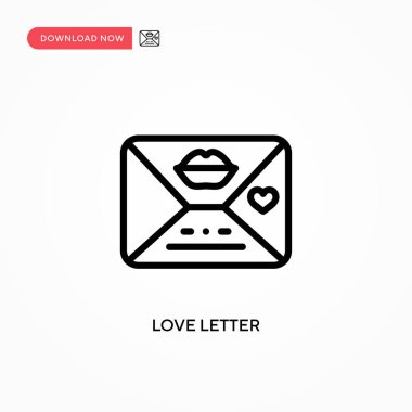 Aşk harfi vektör simgesi. Web sitesi veya mobil uygulama için modern, basit düz vektör çizimi