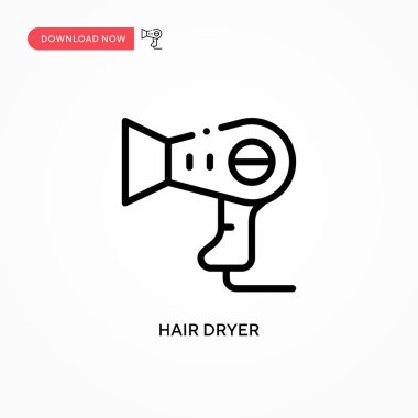 Saç kurutma ikonu. Web sitesi veya mobil uygulama için modern, basit düz vektör çizimi